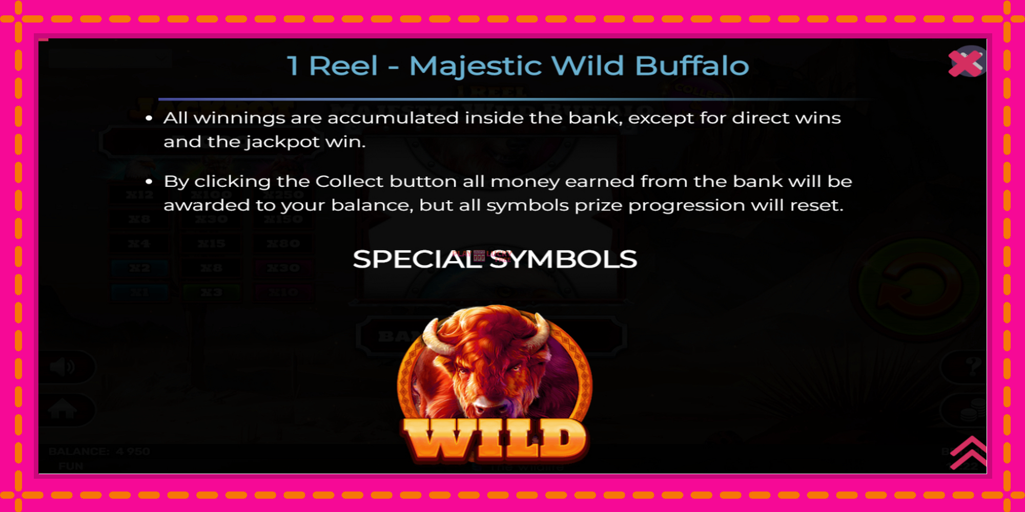 Безплатна игра в 1 Reel Majestic Wild Buffalo без регистрация, картина 6