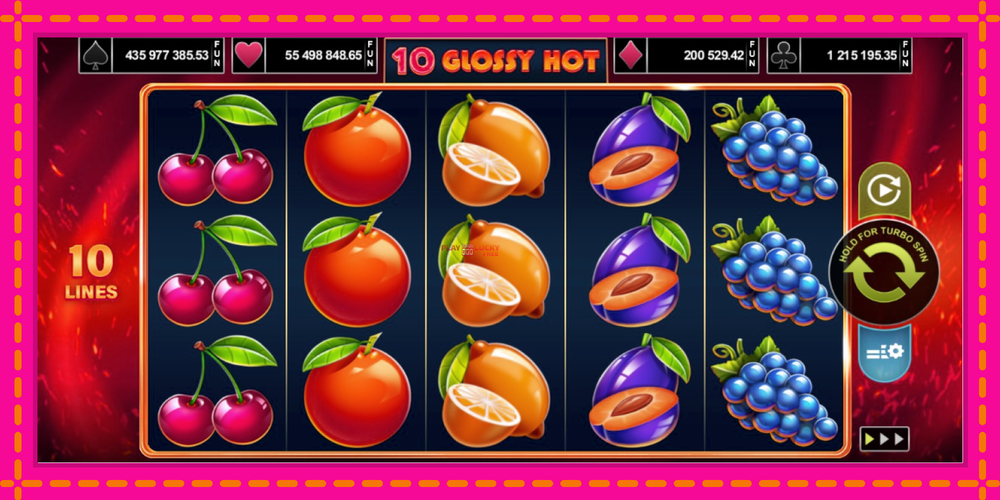 Безплатна игра в 10 Glossy Hot без регистрация, картина 1