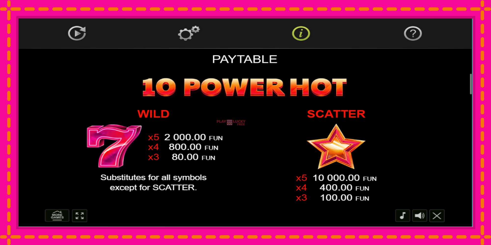 Безплатна игра в 10 Power Hot без регистрация, картина 4