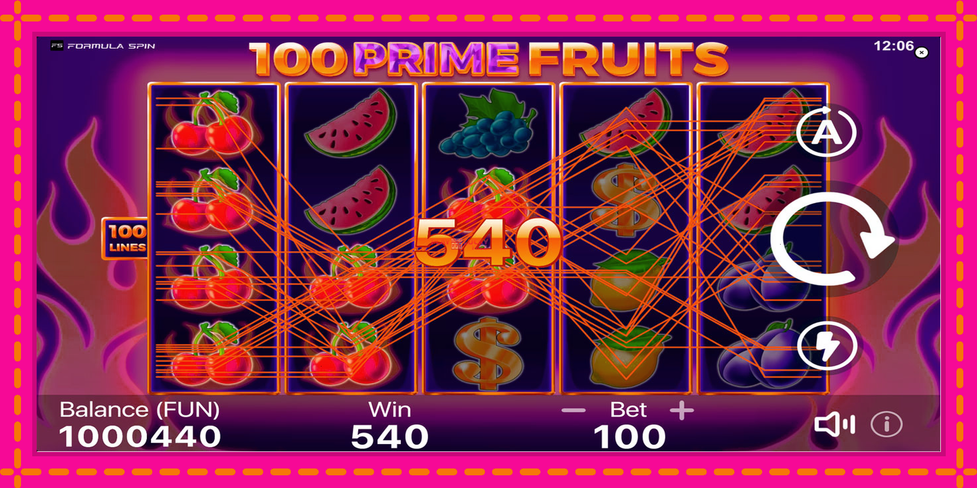 Безплатна игра в 100 Prime Fruits без регистрация, картина 3