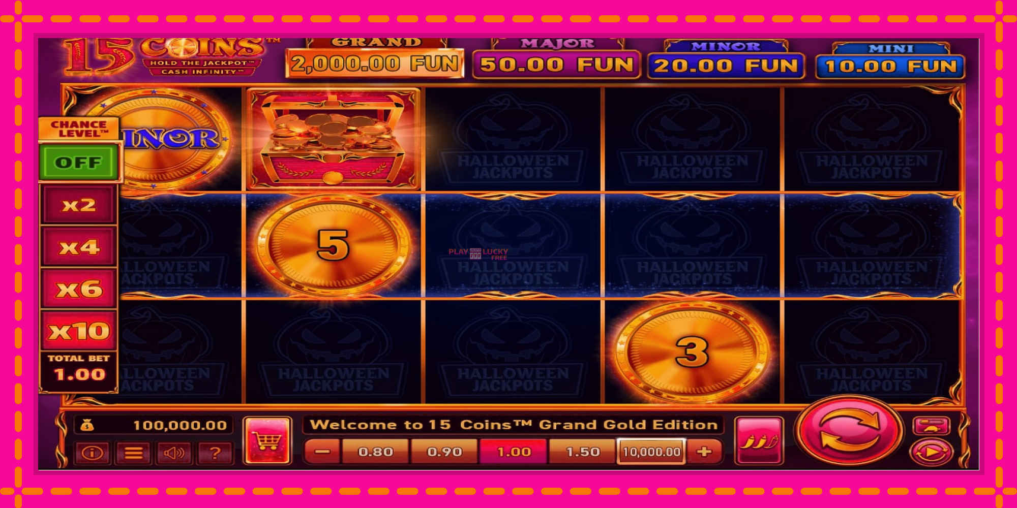 Безплатна игра в 15 Coins Grand Gold Edition Halloween Jackpot без регистрация, картина 1