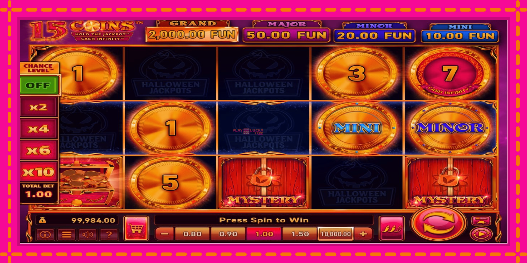 Безплатна игра в 15 Coins Grand Gold Edition Halloween Jackpot без регистрация, картина 2