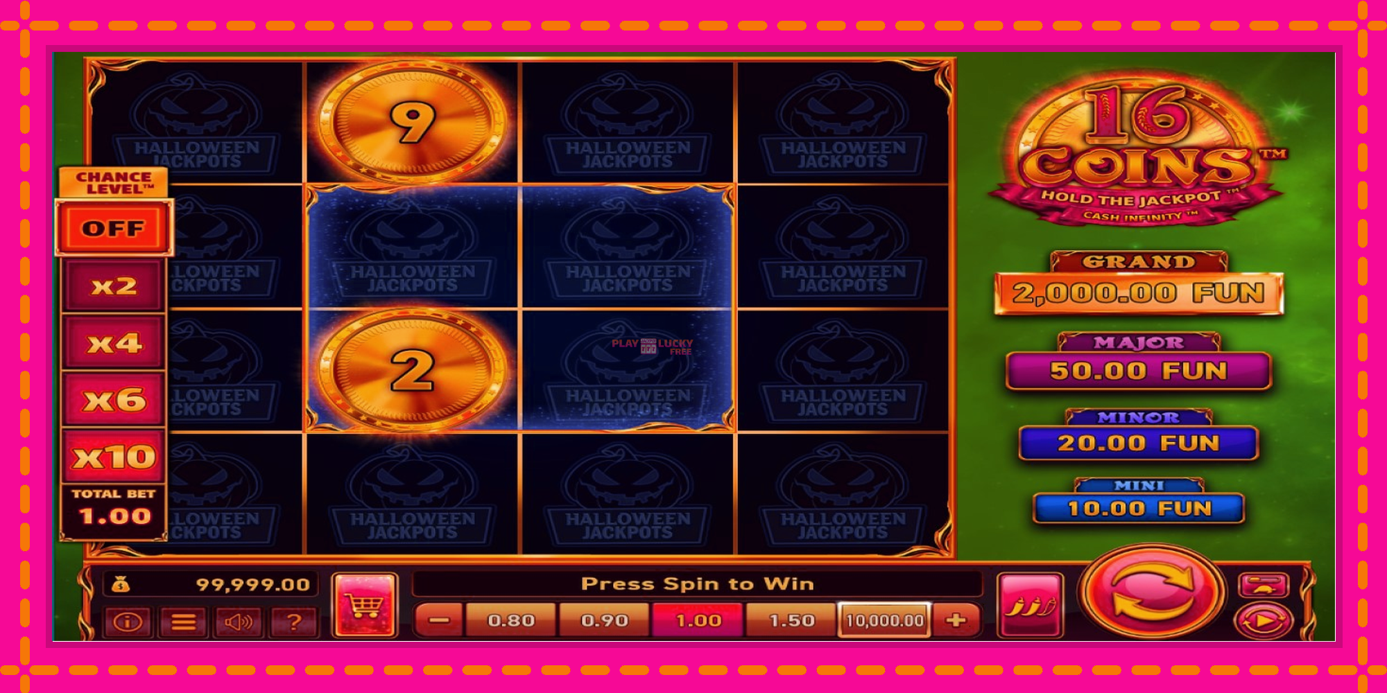 Безплатна игра в 16 Coins Grand Gold Edition Halloween Jackpots без регистрация, картина 2