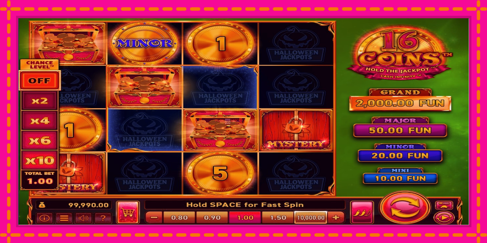 Безплатна игра в 16 Coins Grand Gold Edition Halloween Jackpots без регистрация, картина 3