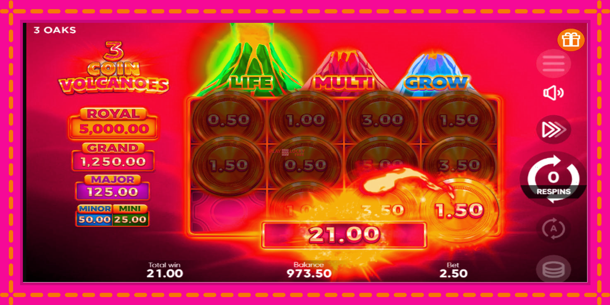 Безплатна игра в 3 Coin Volcanoes без регистрация, картина 5