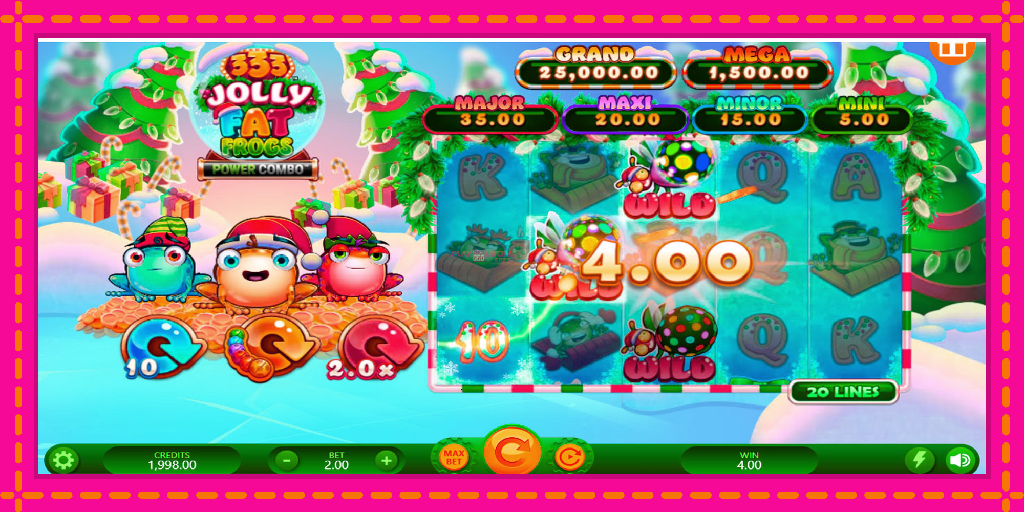 Безплатна игра в 333 Jolly Fat Frogs Power Combo без регистрация, картина 2