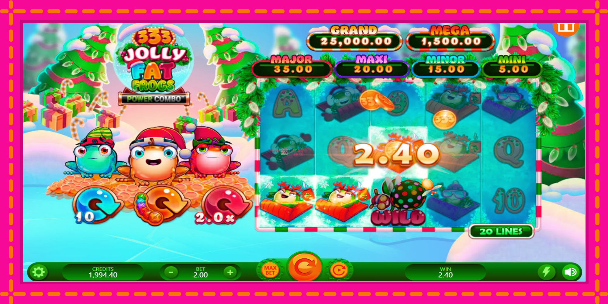 Безплатна игра в 333 Jolly Fat Frogs Power Combo без регистрация, картина 3