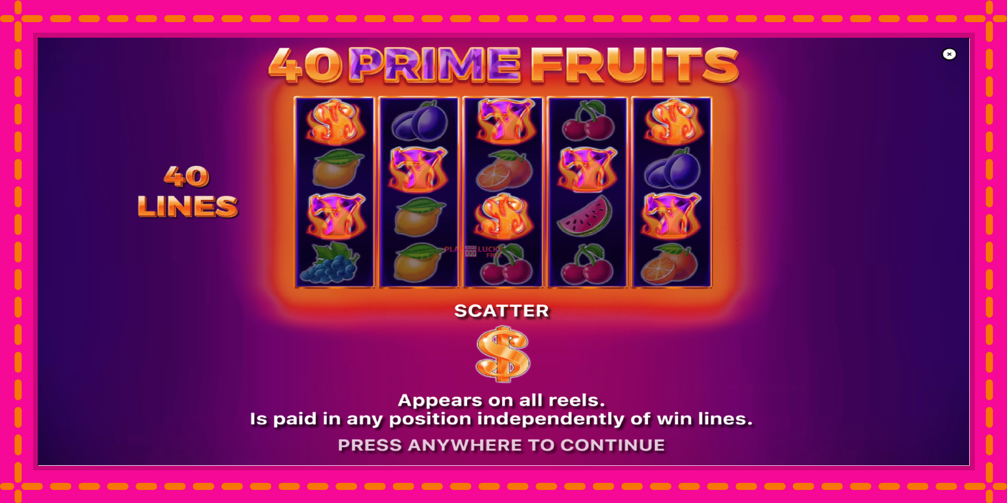 Безплатна игра в 40 Prime Fruits без регистрация, картина 1