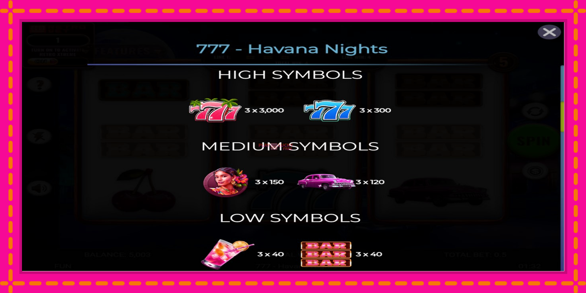 Безплатна игра в 777 - Havana Nights без регистрация, картина 5