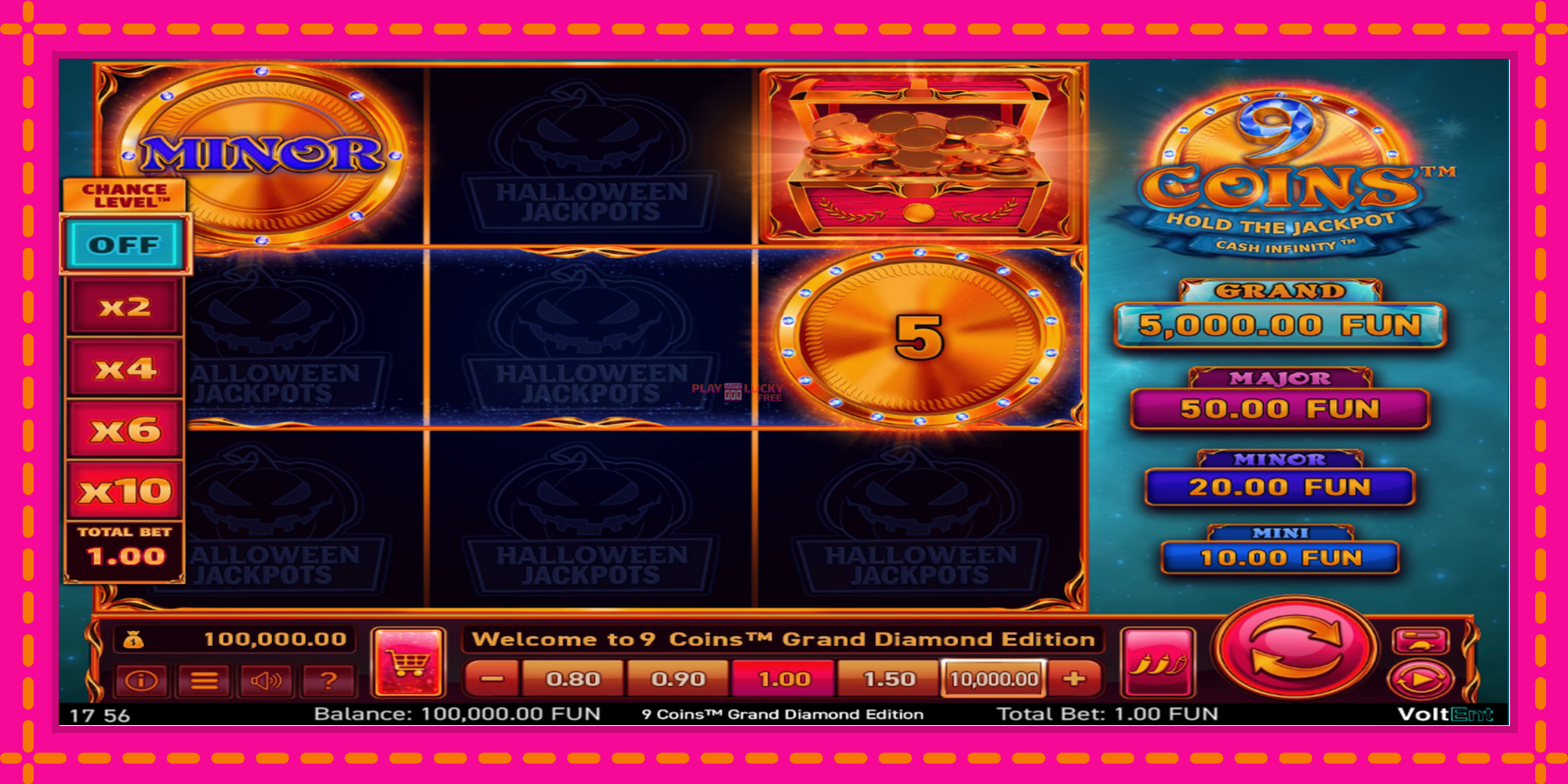 Безплатна игра в 9 Coins Grand Diamond Edition Halloween Jackpots без регистрация, картина 2