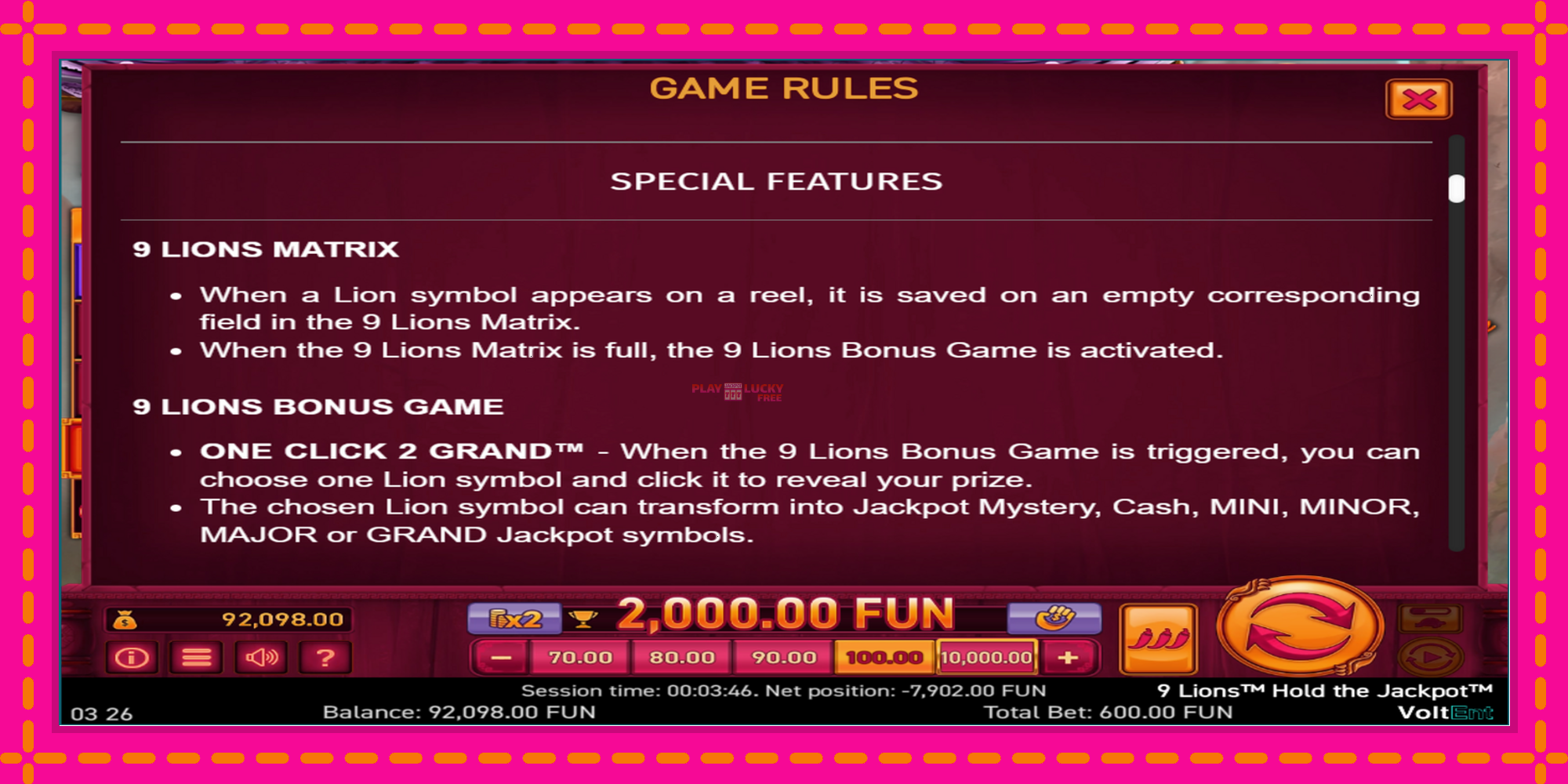 Безплатна игра в 9 Lions: Hold The Jackpot без регистрация, картина 4