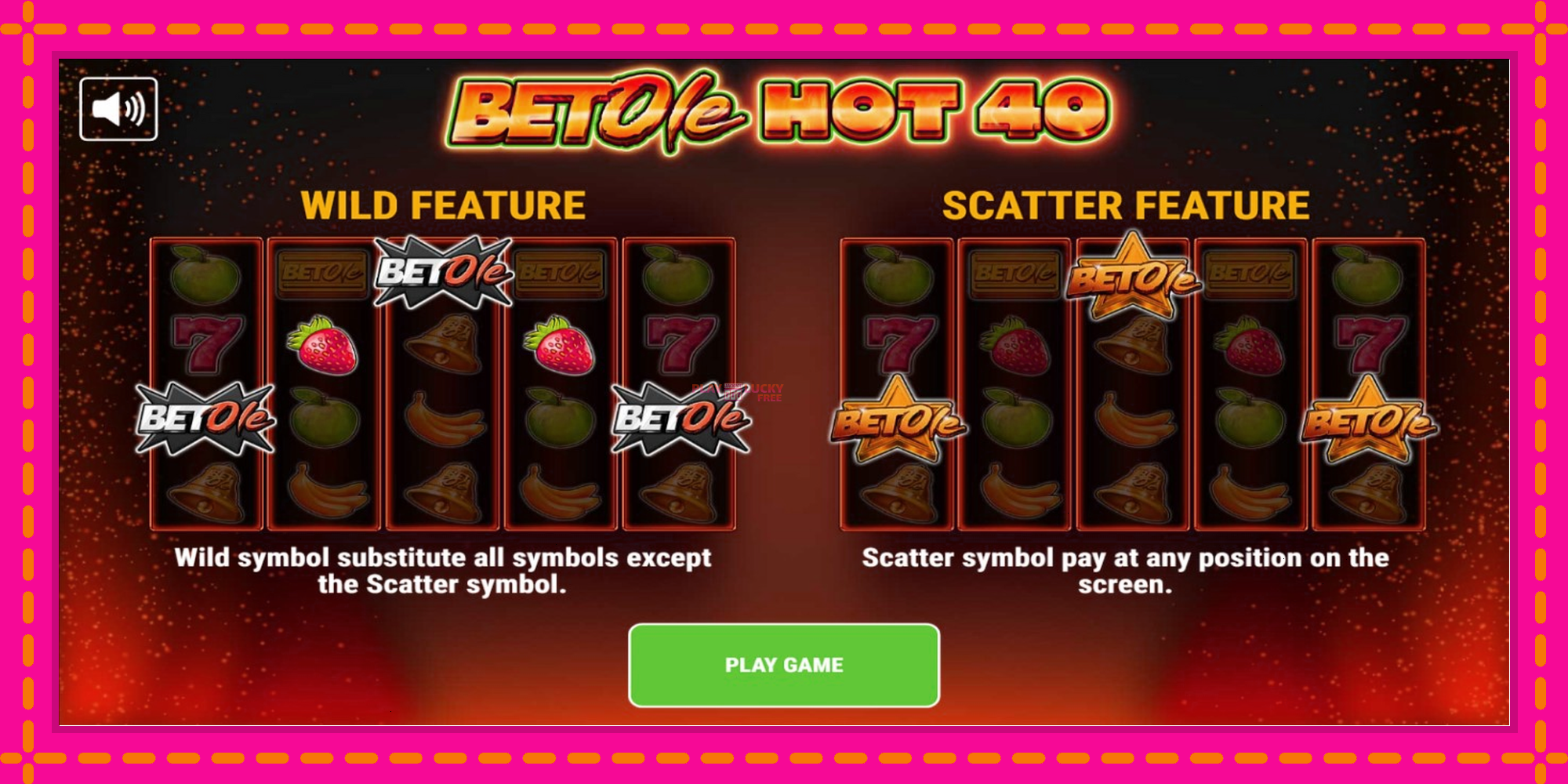 Безплатна игра в Bet Ole Hot 40 без регистрация, картина 1