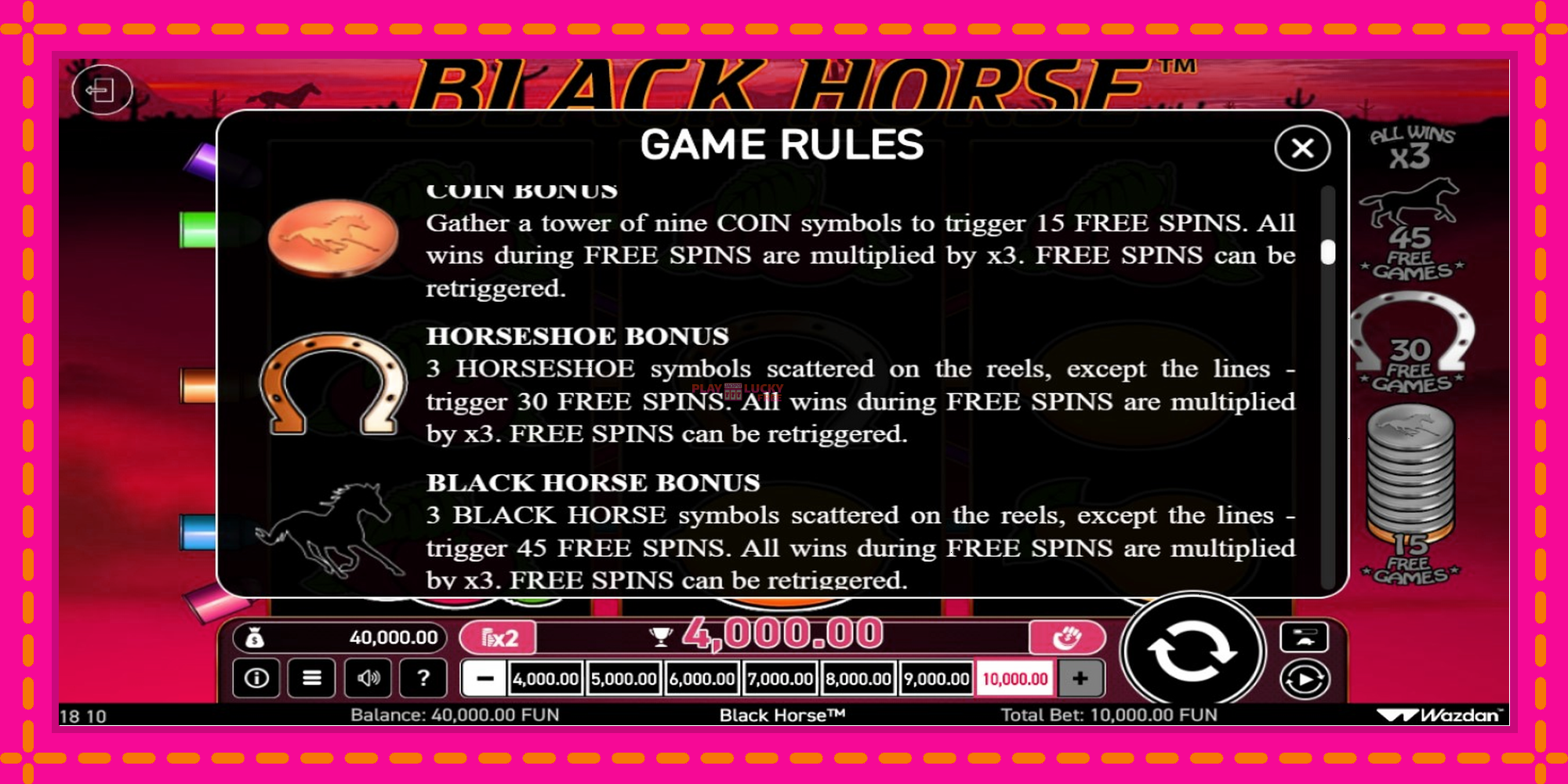 Безплатна игра в Black Horse без регистрация, картина 3