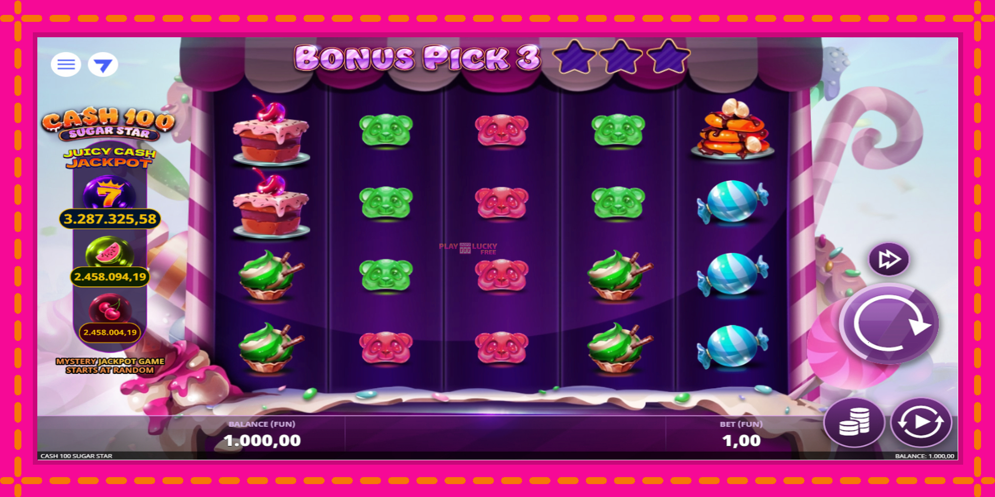 Безплатна игра в Cash 100 Sugar Star без регистрация, картина 1