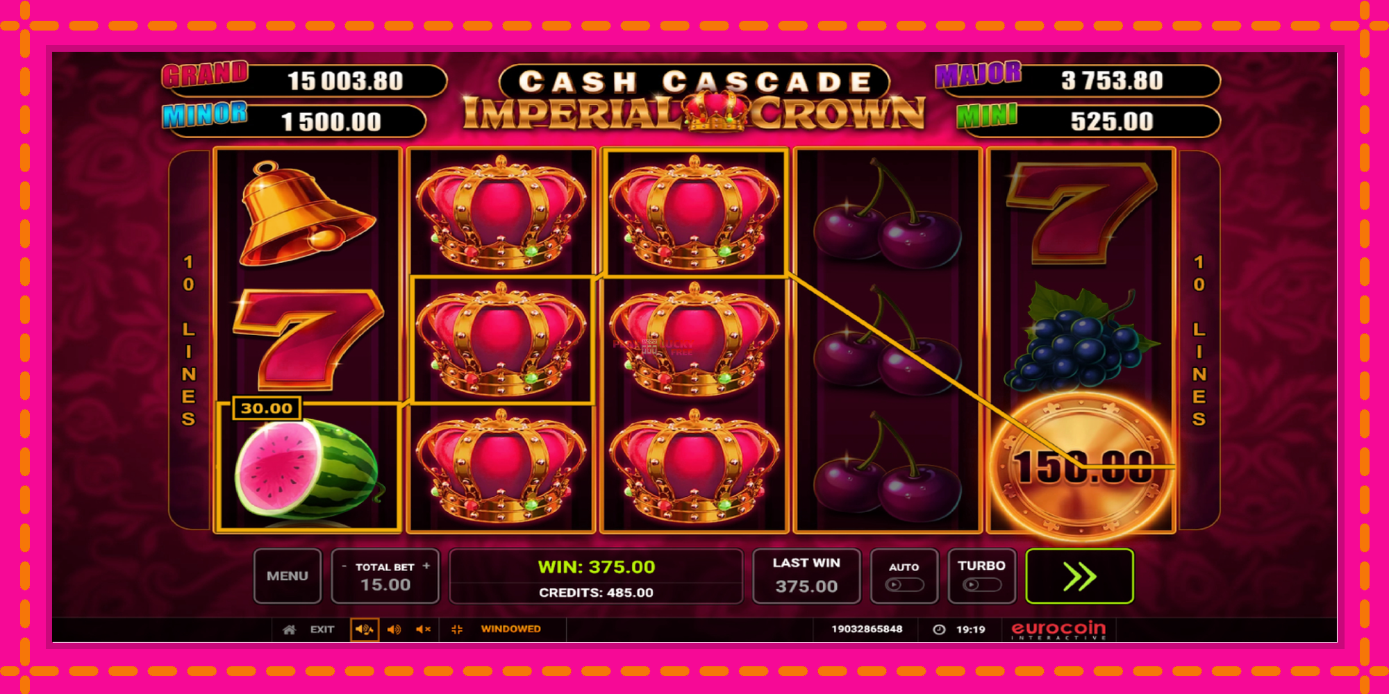 Безплатна игра в Cash Cascade Imperial Crown без регистрация, картина 2