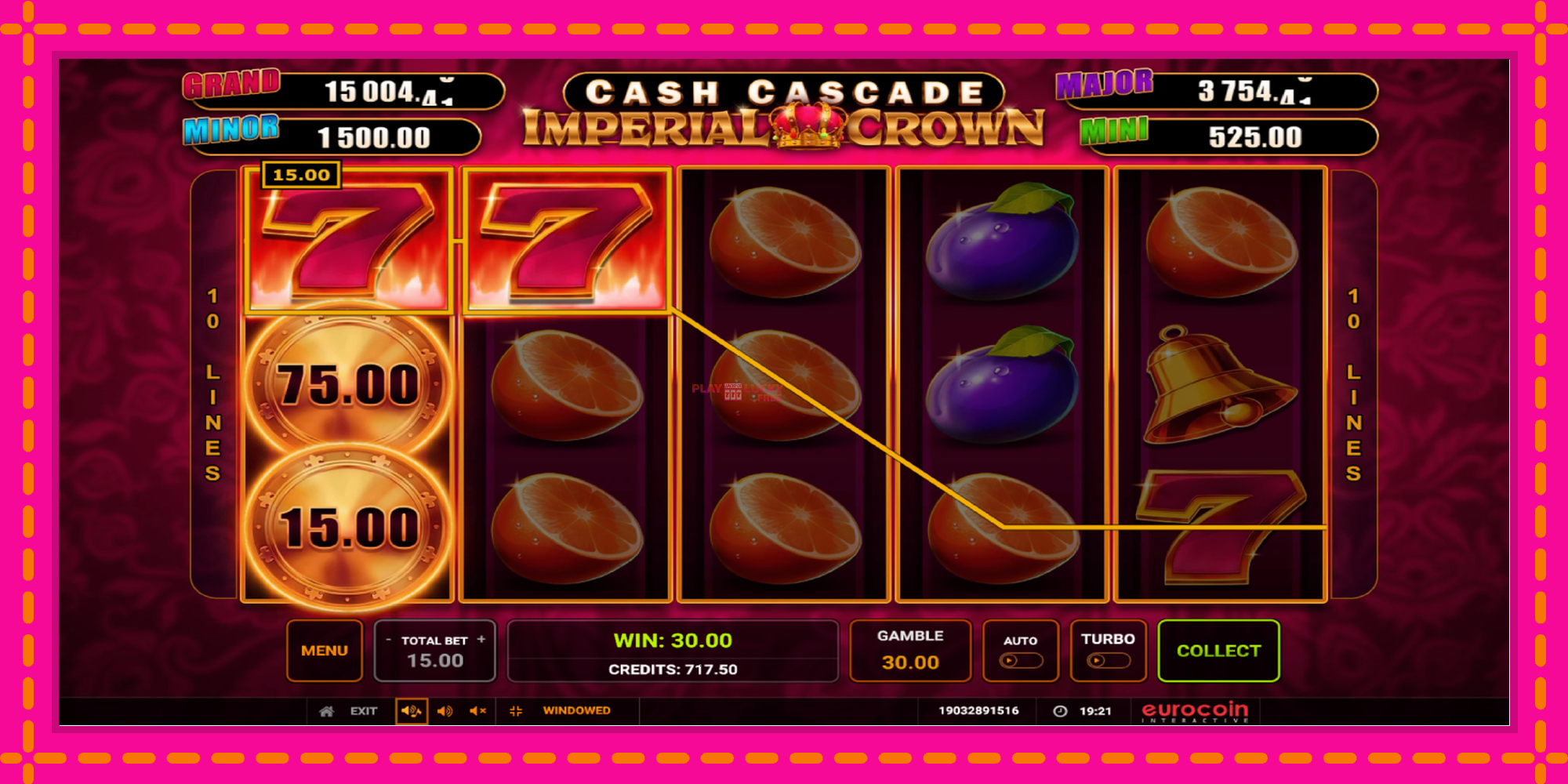 Безплатна игра в Cash Cascade Imperial Crown без регистрация, картина 3