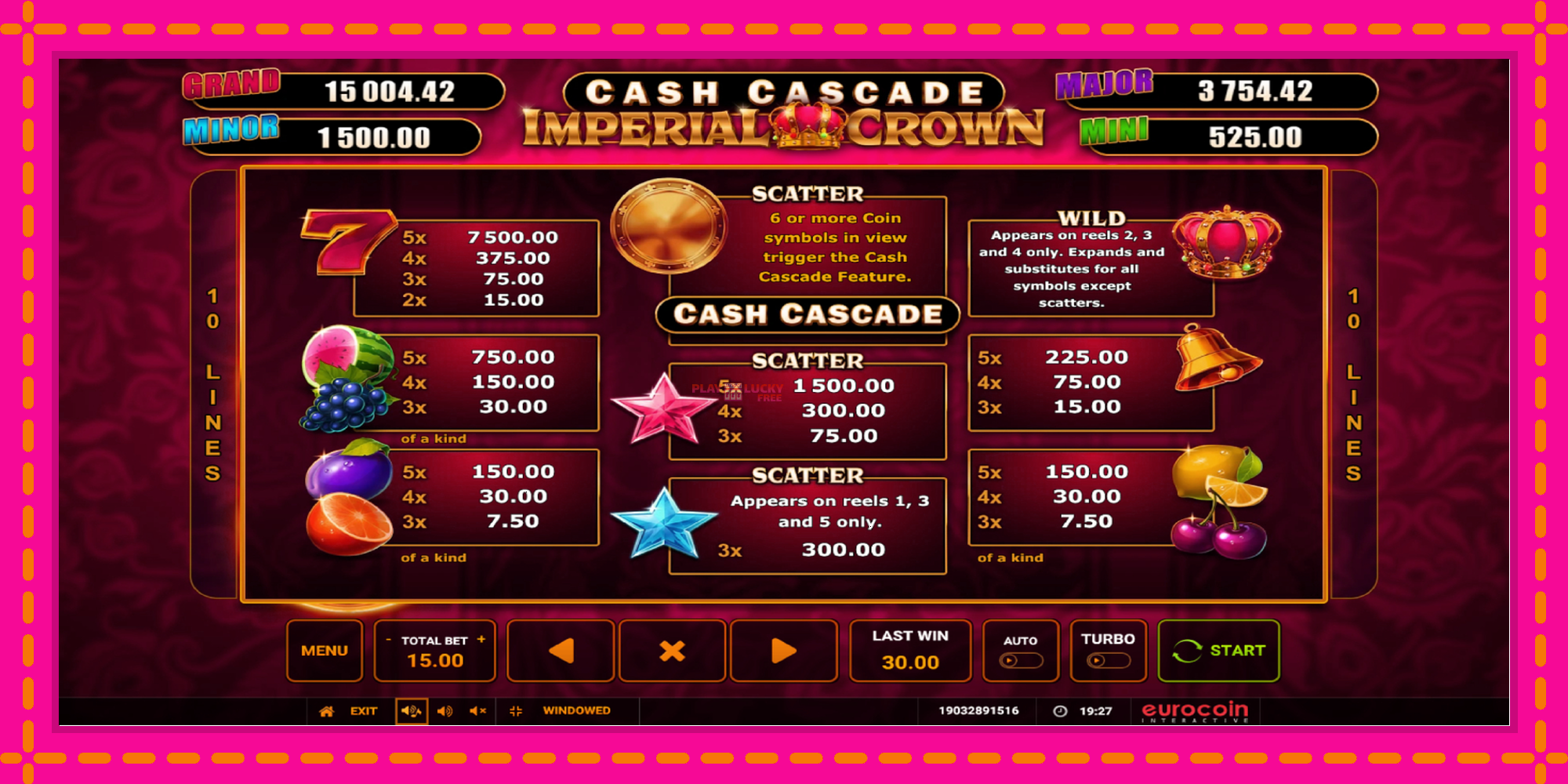 Безплатна игра в Cash Cascade Imperial Crown без регистрация, картина 5