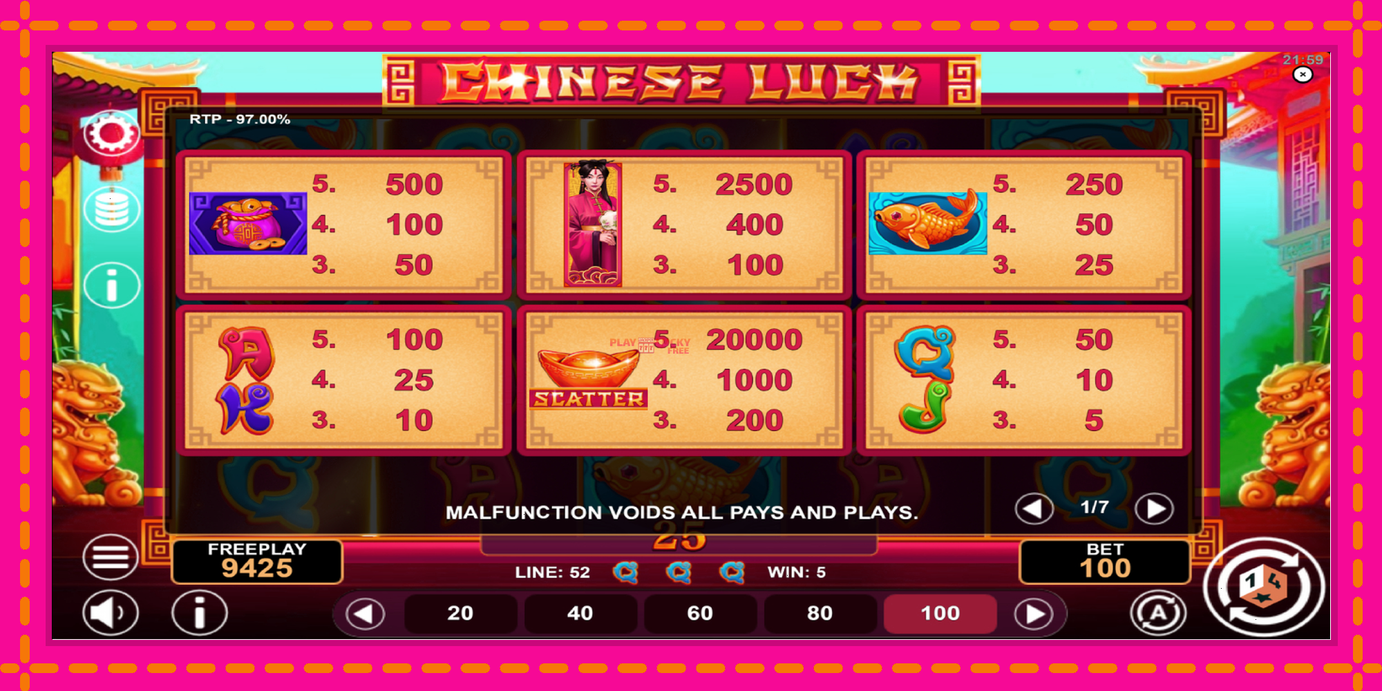 Безплатна игра в Chinese Luck без регистрация, картина 5