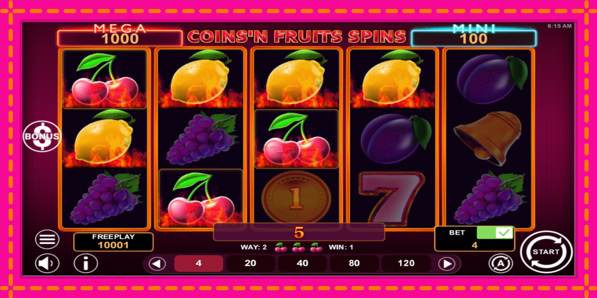 Безплатна игра в Coinsn Fruits Spins без регистрация, картина 3