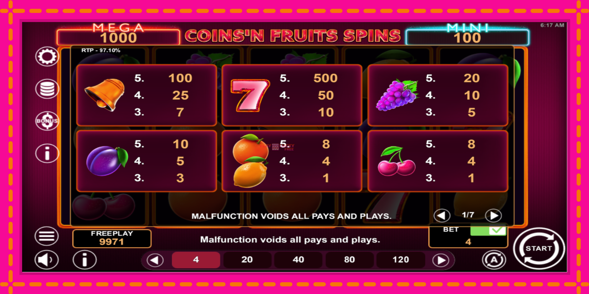 Безплатна игра в Coinsn Fruits Spins без регистрация, картина 5