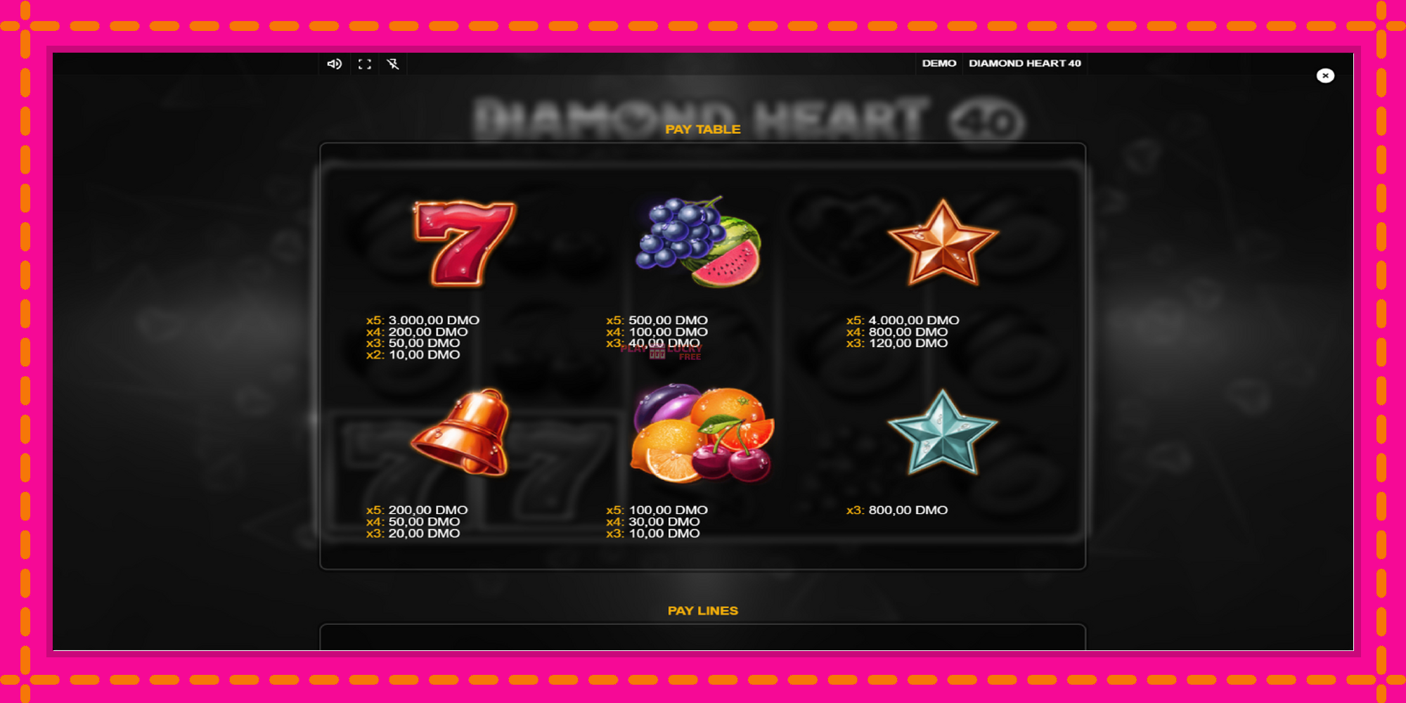 Безплатна игра в Diamond Heart 40 без регистрация, картина 5