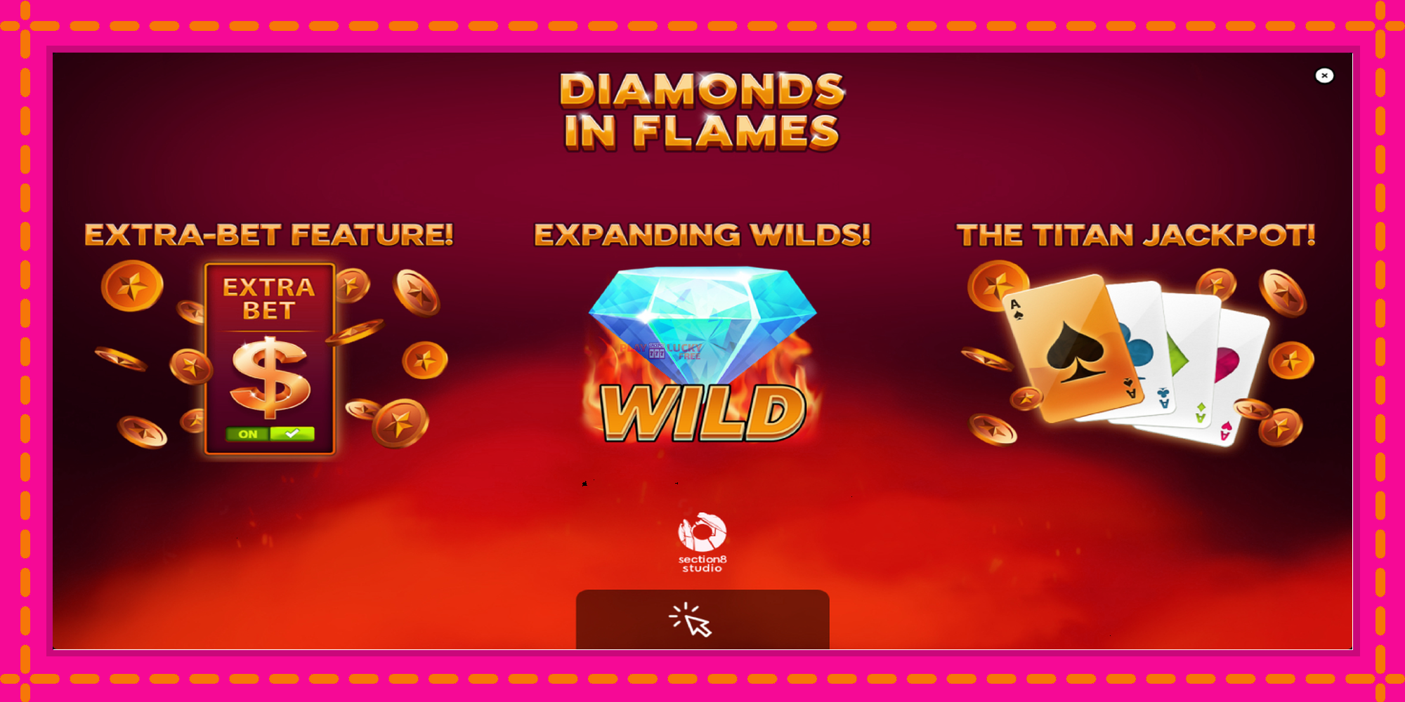 Безплатна игра в Diamonds in Flames без регистрация, картина 1