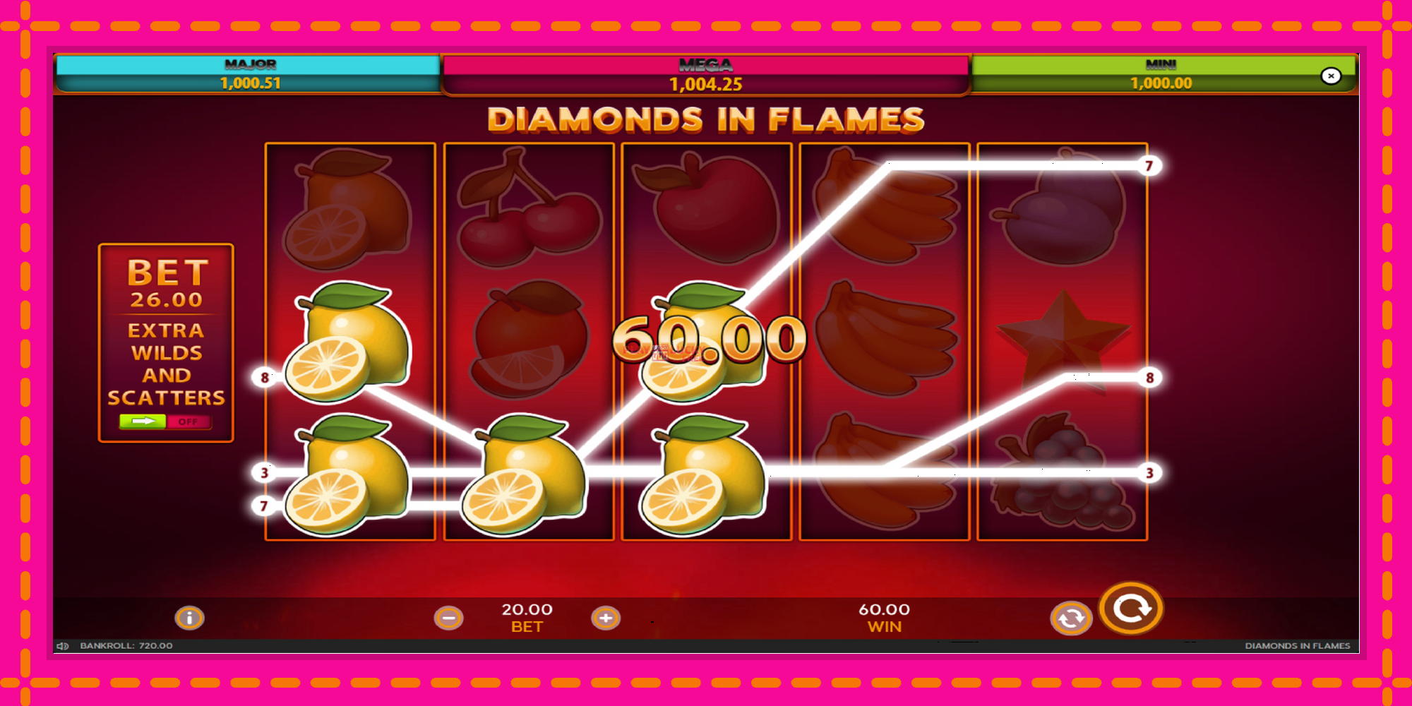 Безплатна игра в Diamonds in Flames без регистрация, картина 3