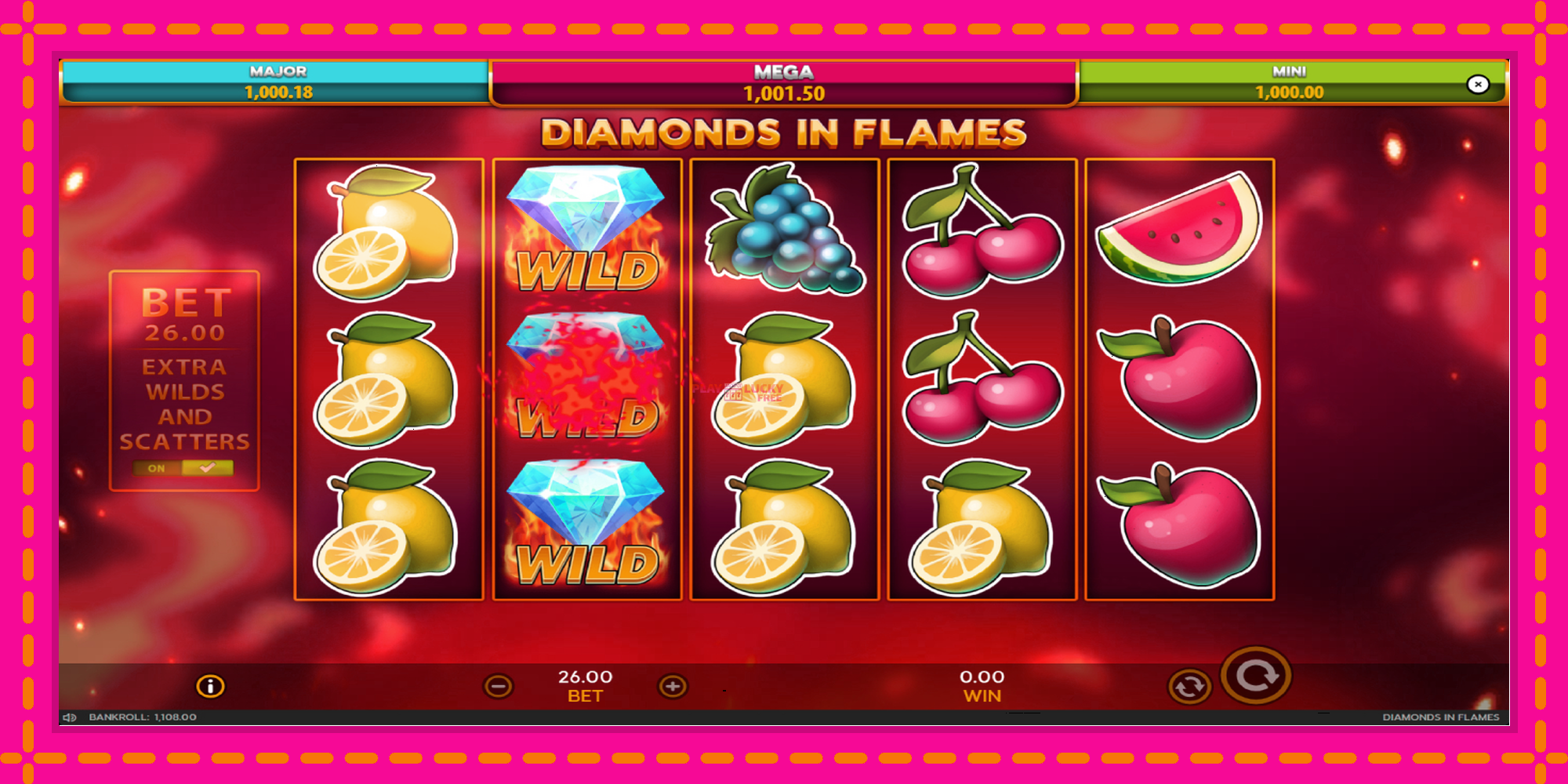 Безплатна игра в Diamonds in Flames без регистрация, картина 5