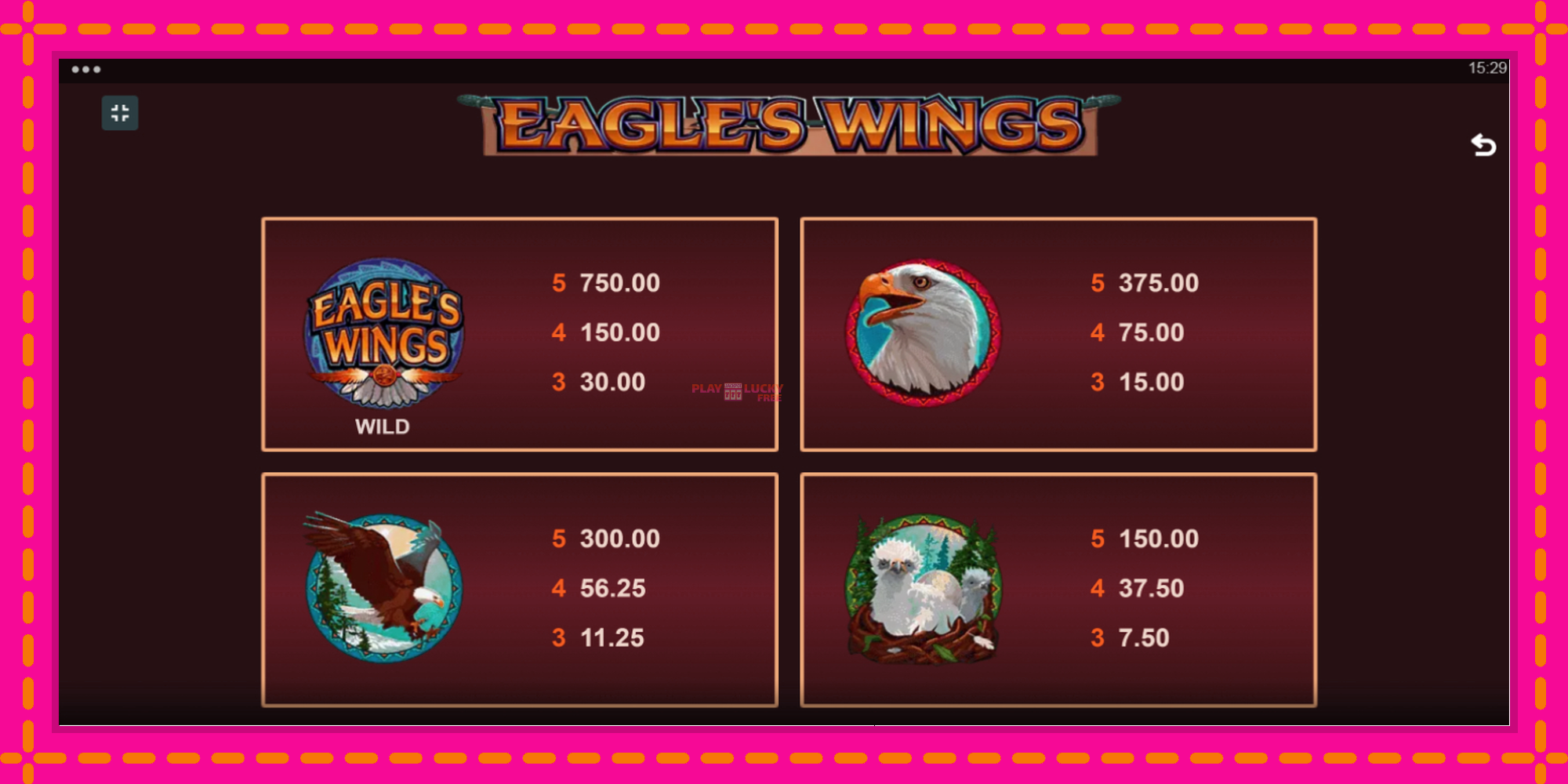 Безплатна игра в Eagles Wings без регистрация, картина 6