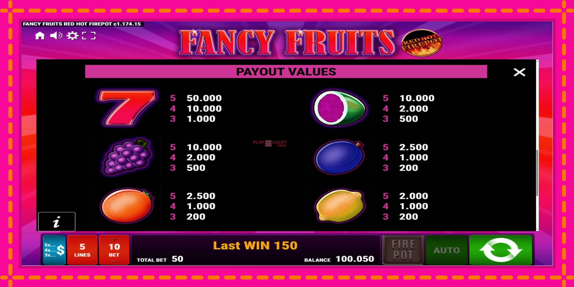 Безплатна игра в Fancy Fruits Red Hot Firepot без регистрация, картина 5