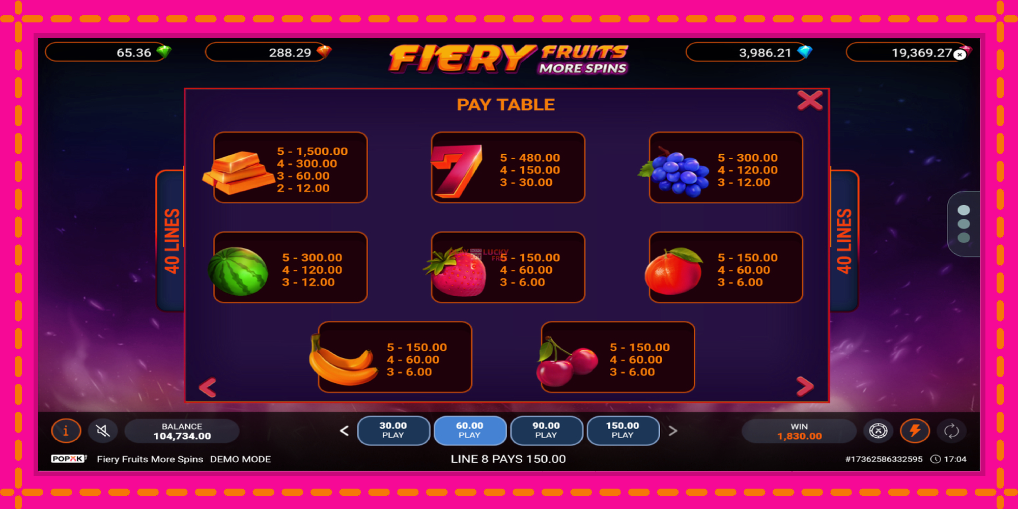 Безплатна игра в Fiery Fruits More Spins без регистрация, картина 5