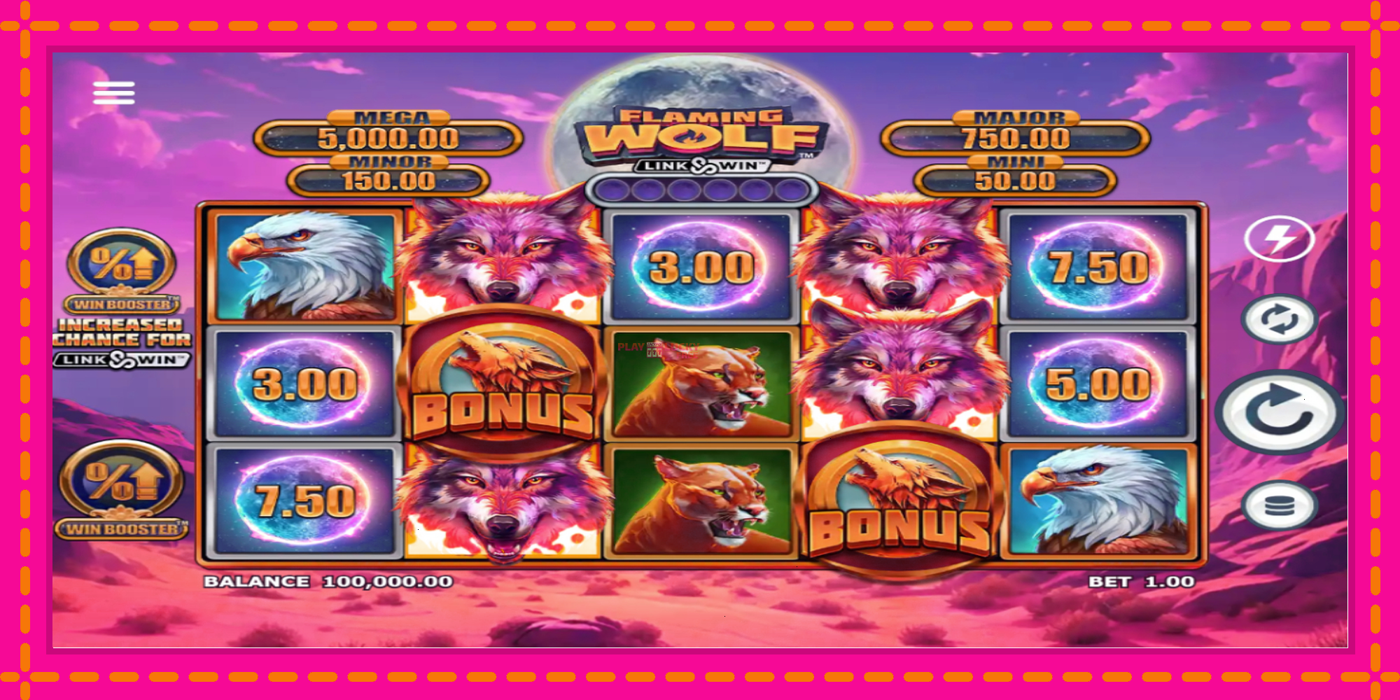 Безплатна игра в Flaming Wolf Link & Win без регистрация, картина 2