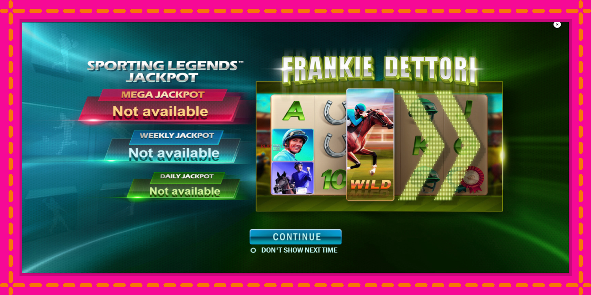 Безплатна игра в Frankie Dettori Sporting Legends без регистрация, картина 1