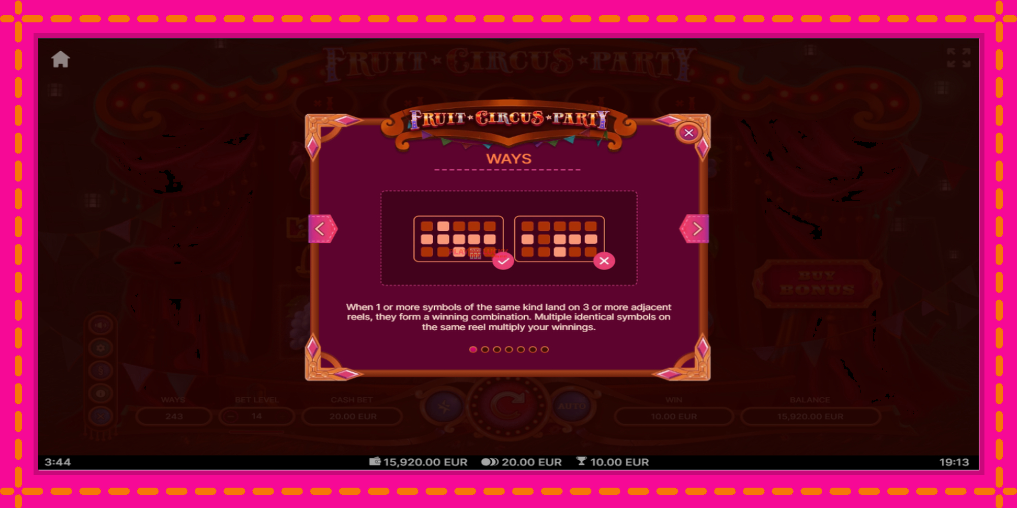 Безплатна игра в Fruit Circus Party без регистрация, картина 5