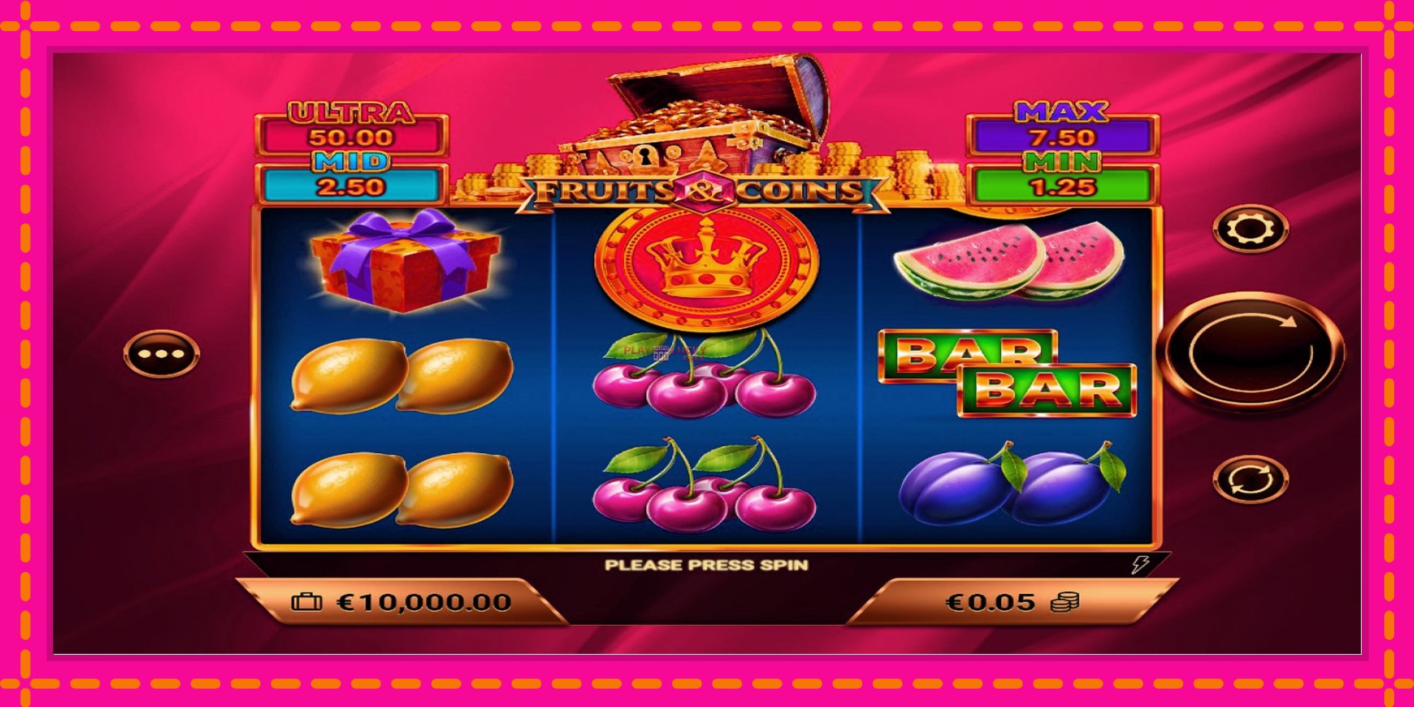 Безплатна игра в Fruits & Coins без регистрация, картина 1