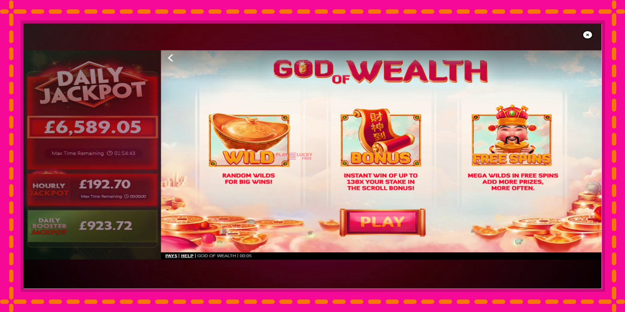 Безплатна игра в God of Wealth без регистрация, картина 1