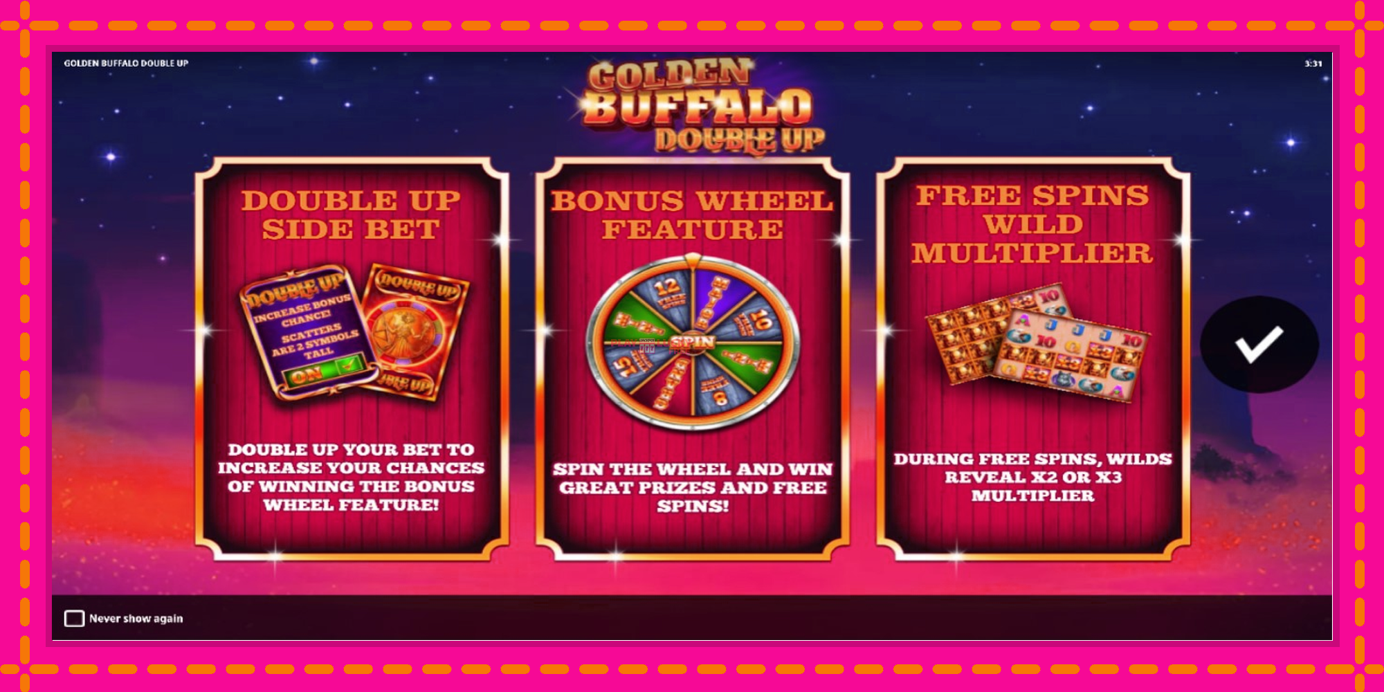 Безплатна игра в Golden Buffalo Double Up без регистрация, картина 1