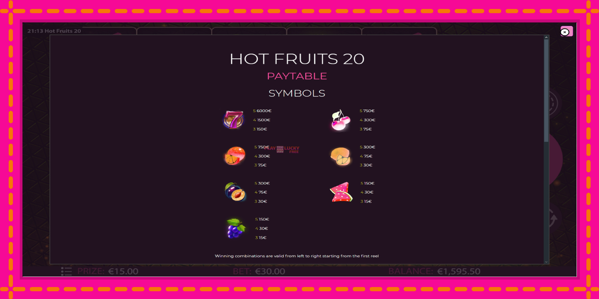 Безплатна игра в Hot Fruits 20 без регистрация, картина 5