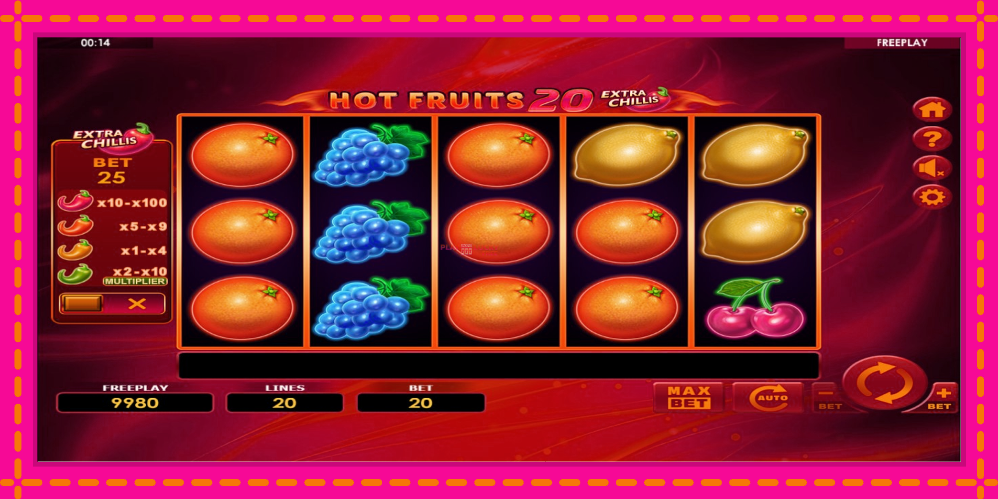 Безплатна игра в Hot Fruits 20 Extra Chillis без регистрация, картина 2