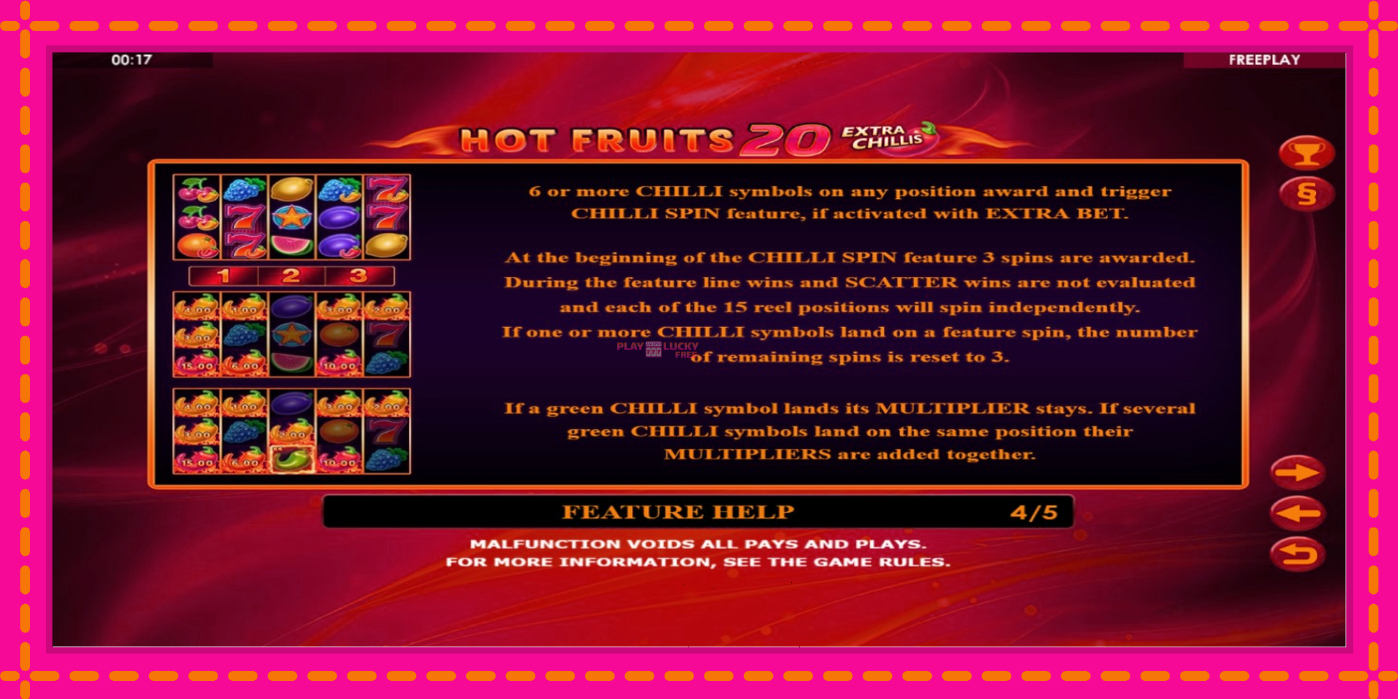 Безплатна игра в Hot Fruits 20 Extra Chillis без регистрация, картина 6