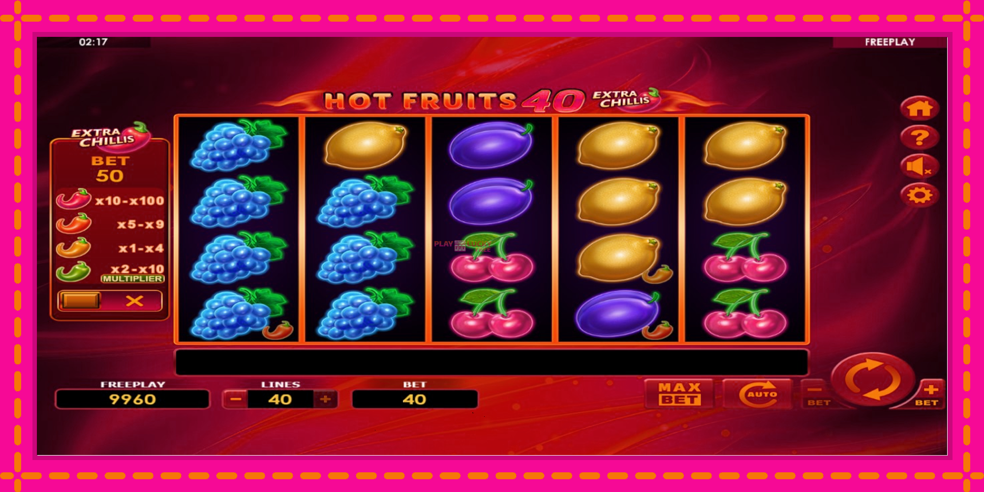 Безплатна игра в Hot Fruits 40 Extra Chillis без регистрация, картина 2