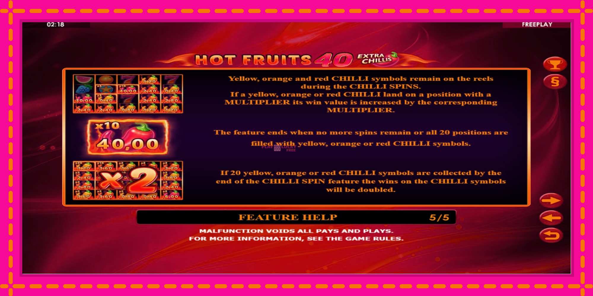 Безплатна игра в Hot Fruits 40 Extra Chillis без регистрация, картина 6