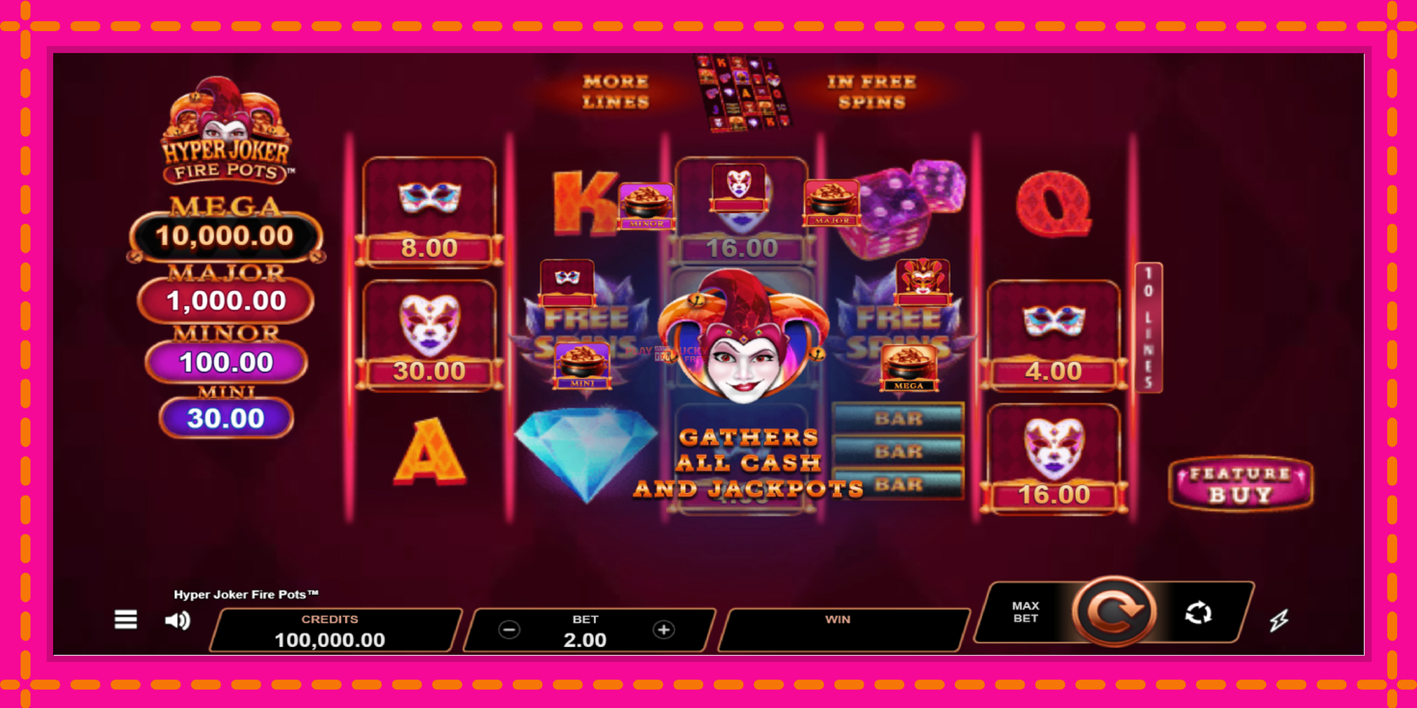 Безплатна игра в Hyper Joker Fire Pots без регистрация, картина 1