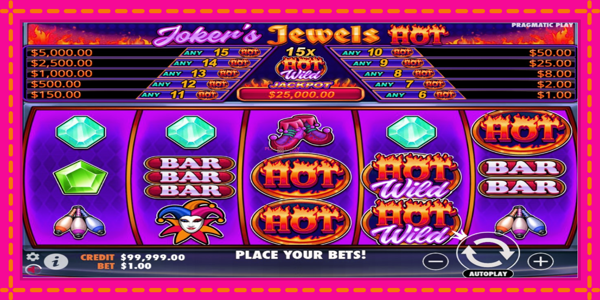 Безплатна игра в Jokers Jewels Hot без регистрация, картина 1