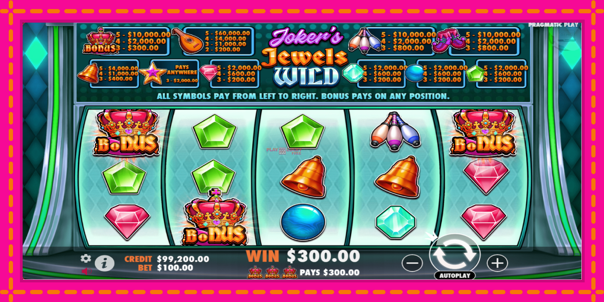 Безплатна игра в Jokers Jewels Wild без регистрация, картина 4