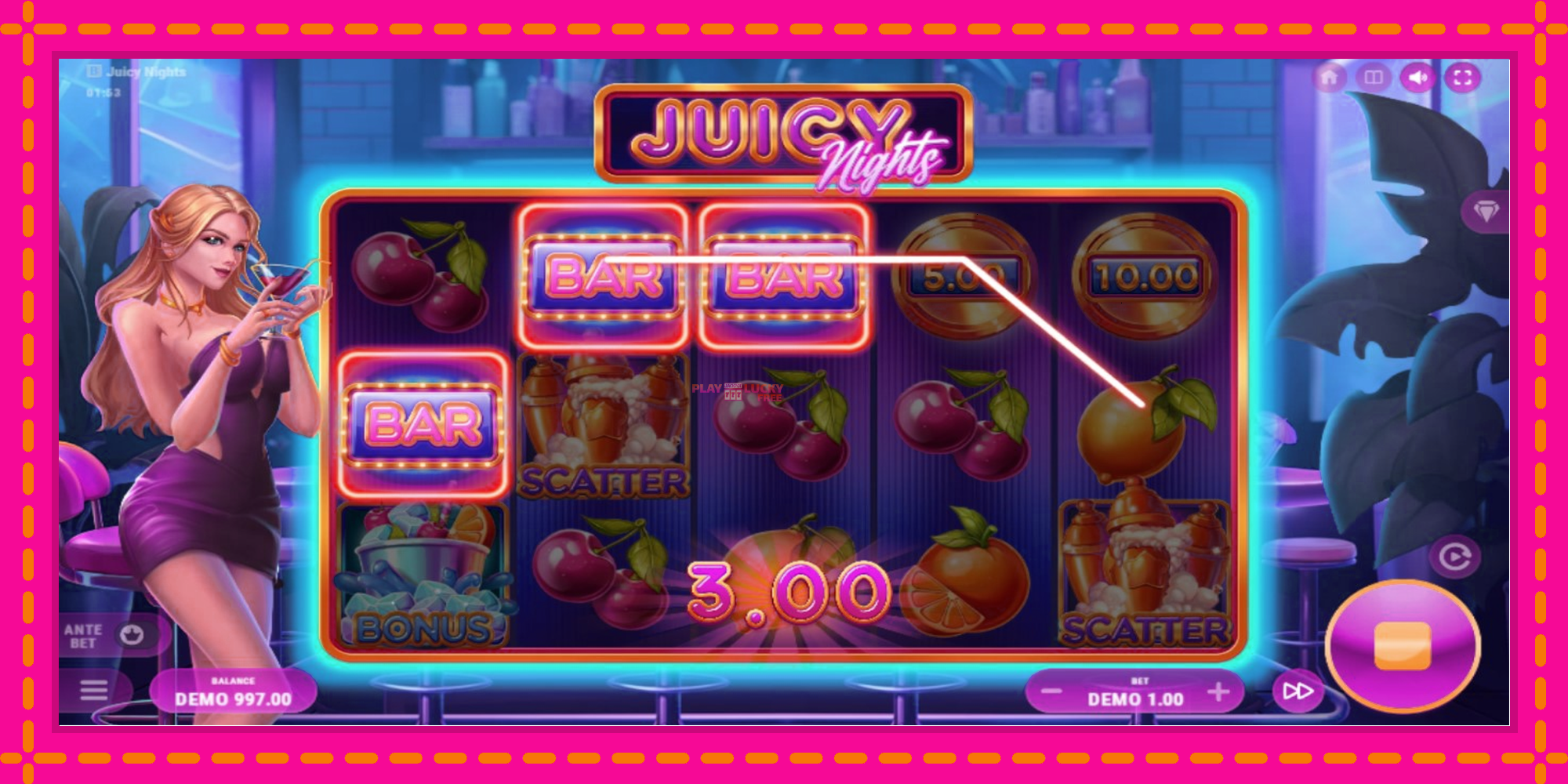 Безплатна игра в Juicy Nights без регистрация, картина 3