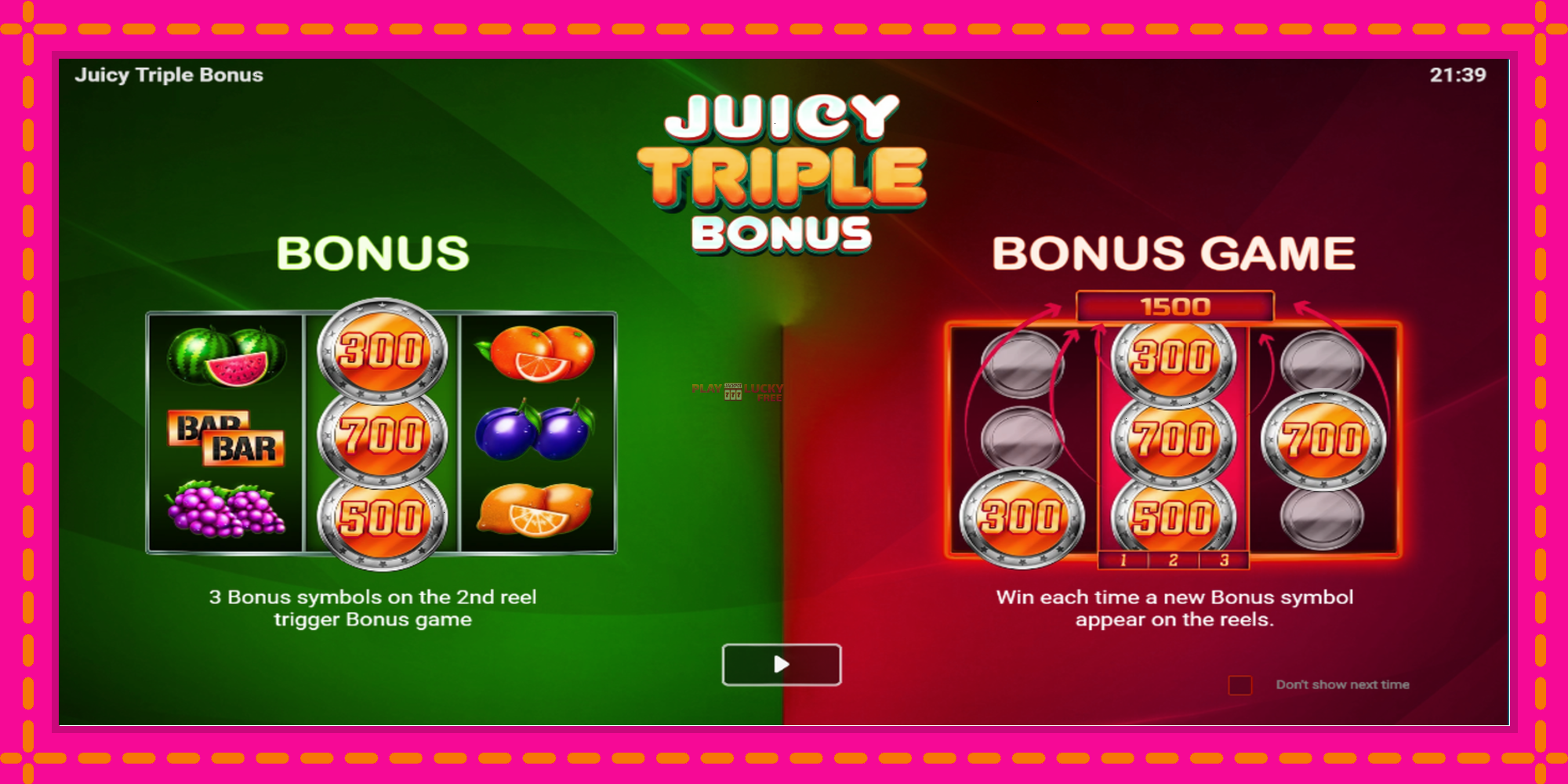 Безплатна игра в Juicy Triple Bonus без регистрация, картина 1