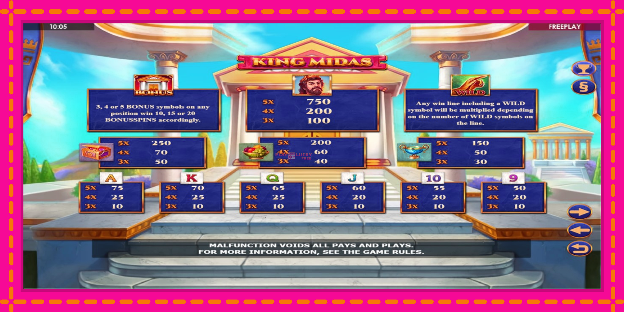 Безплатна игра в King Midas без регистрация, картина 4