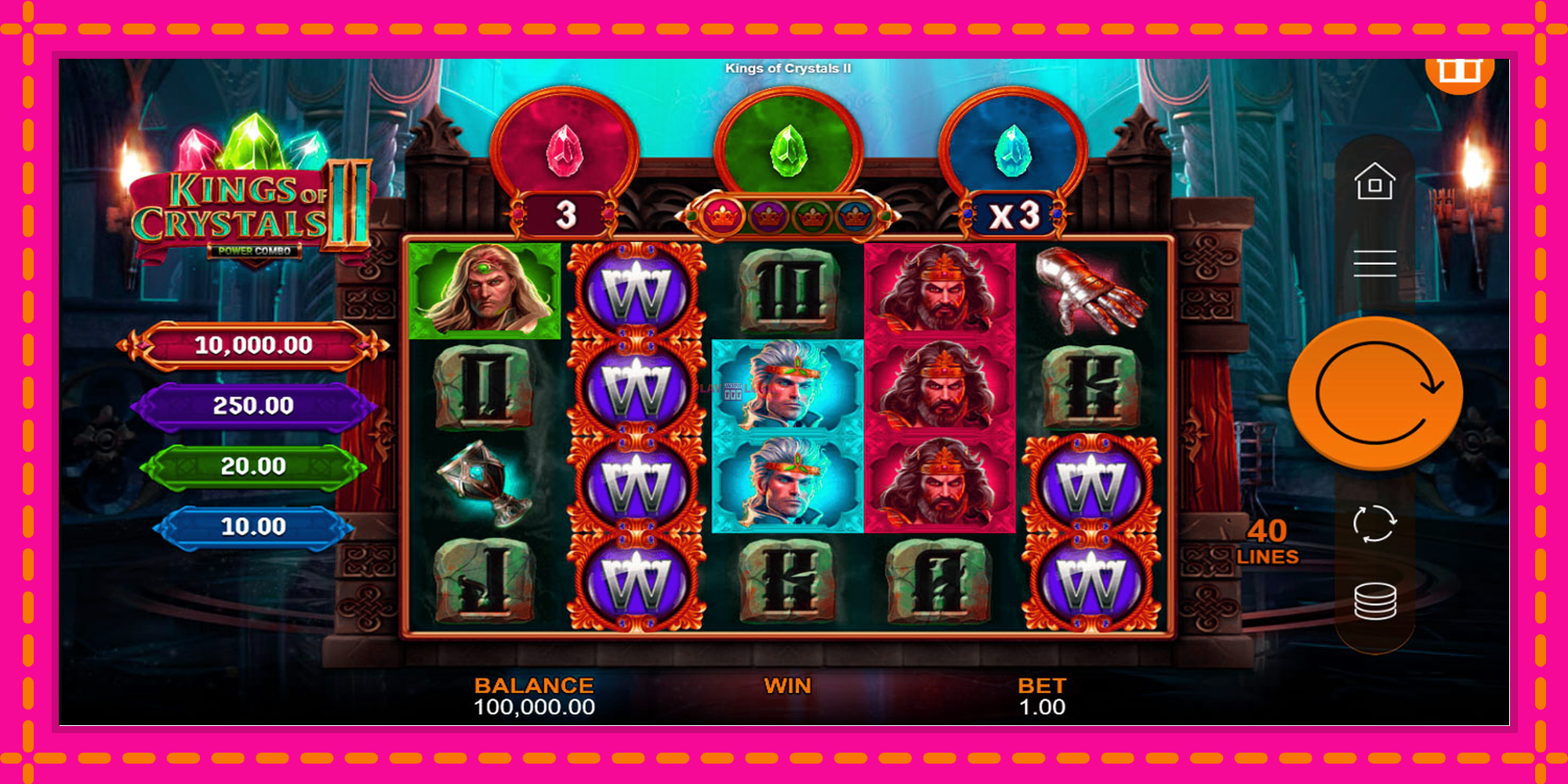 Безплатна игра в Kings of Crystals II Power Combo без регистрация, картина 1