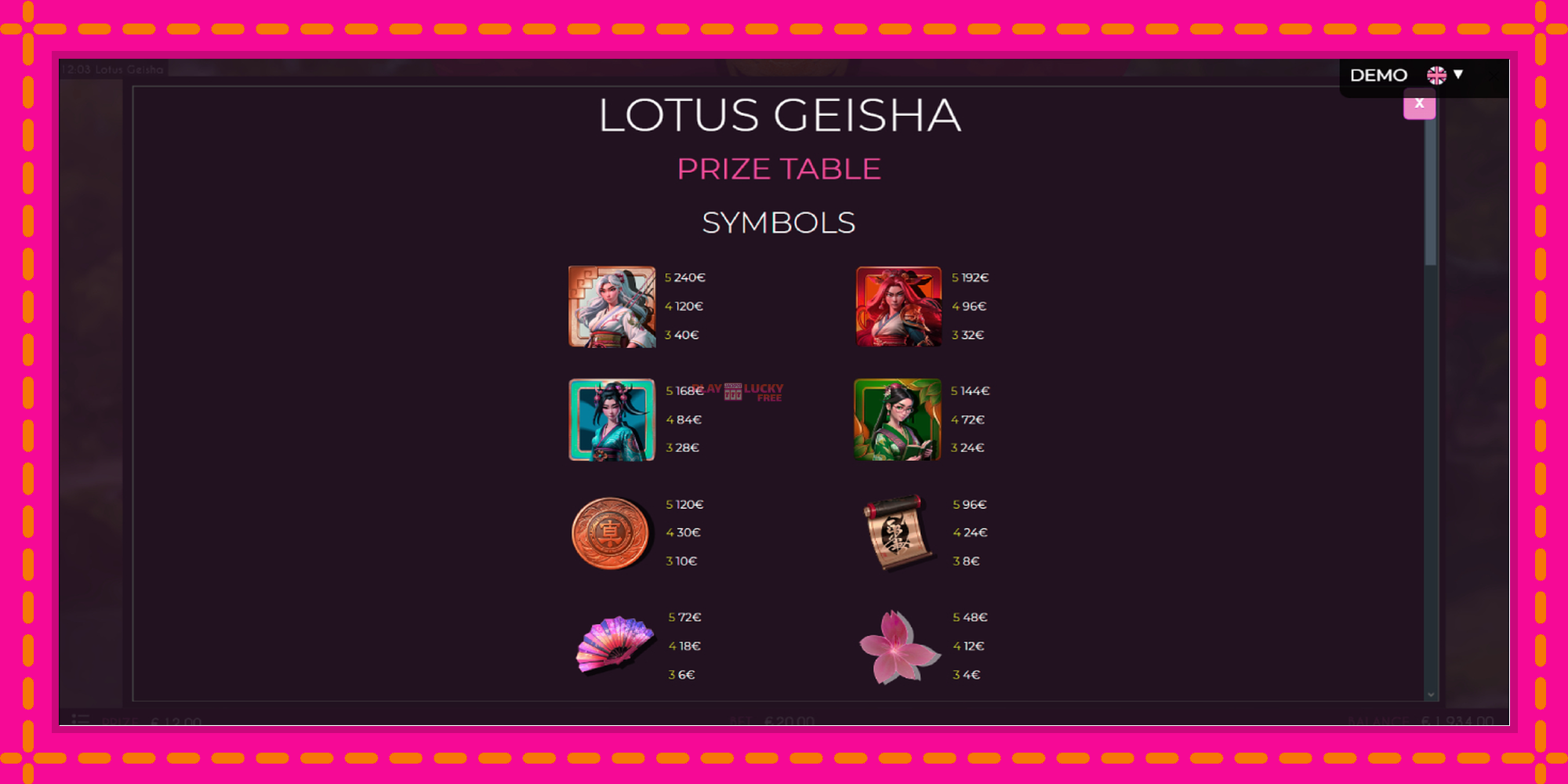 Безплатна игра в Lotus Geisha без регистрация, картина 5